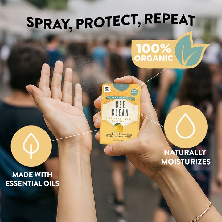 Bee Clean - Vente Désinfectants pour les mains - Désinfectant pour les mains à la cire d'abeille biologique Bee Clean-13 agrumes 4 paquets5