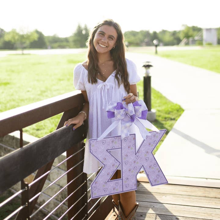 Sigma Kappa Door Hanger for wholesale by Front Porch Elegance