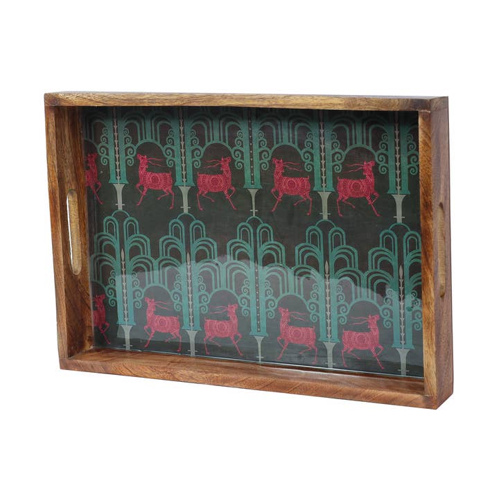 Deer Damask Resin/Wood Decorative Trays (Set of 3) for wholesale by Tiramisu