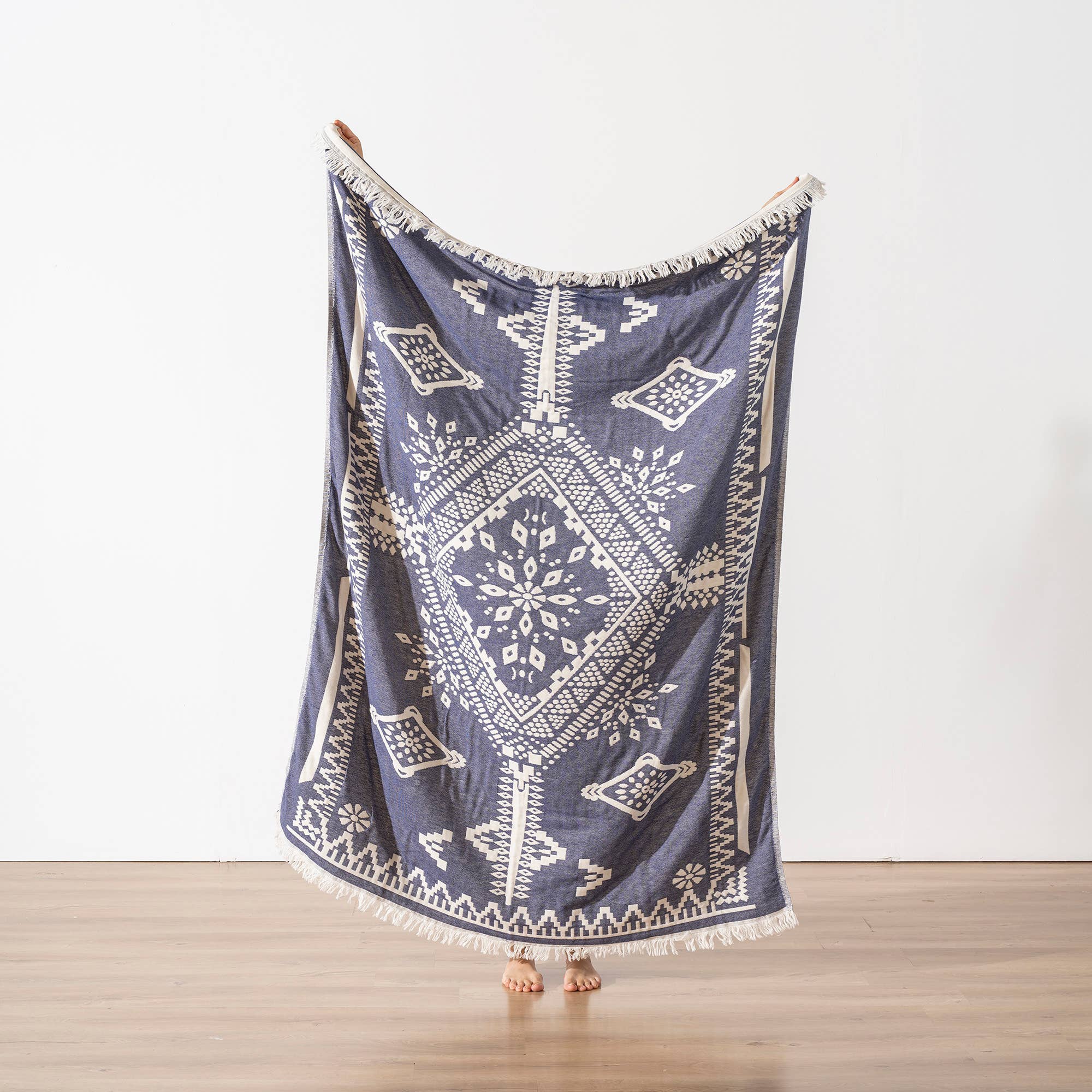 Kikoya – Großhandel Überwurfdecke – Kikoya 100 % Baumwoll-Wohndecke im Landhausstil 130 x 170 cm2