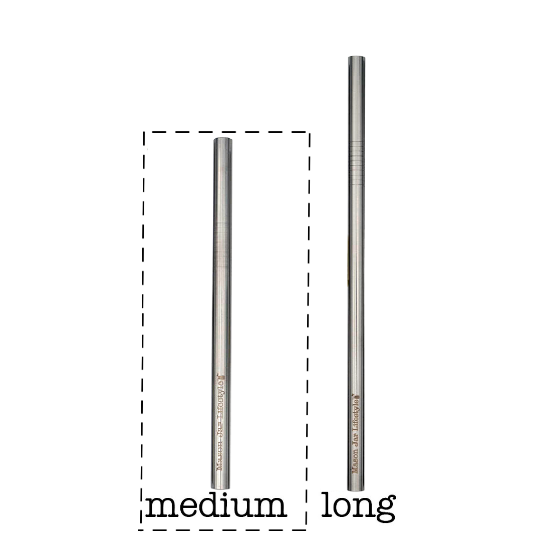 Mason Jar Lifestyle - Wholesale Drinking Straw - Medium Stainless Steel Smoothie Straws for Pint Mason Jars1