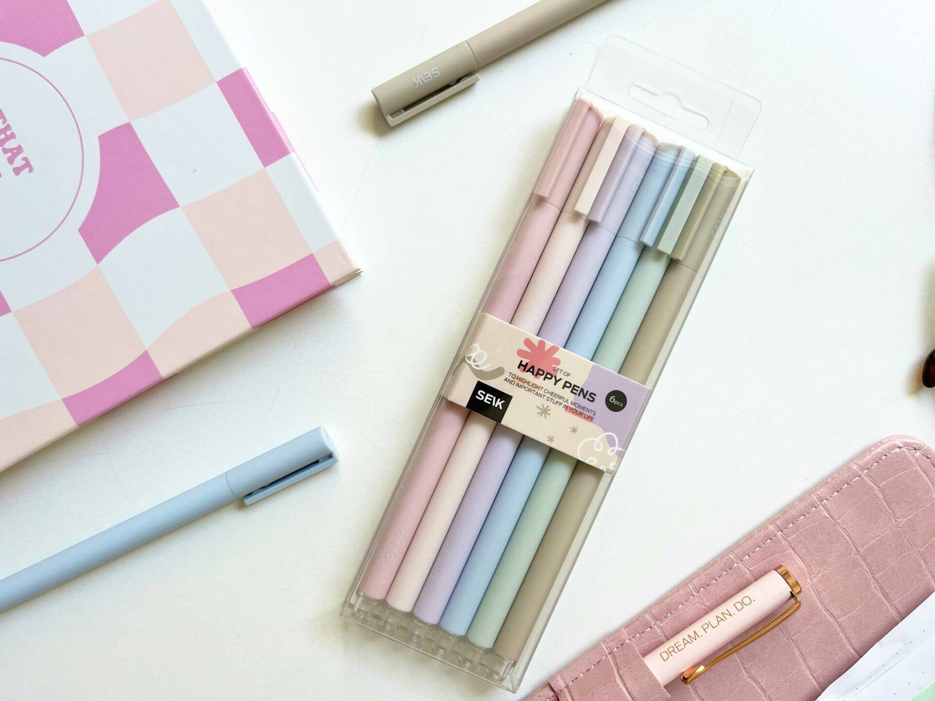SEIK - Wholesale Pen - Happy pens - Highlight your adventures w/pastel colors 6pcs9