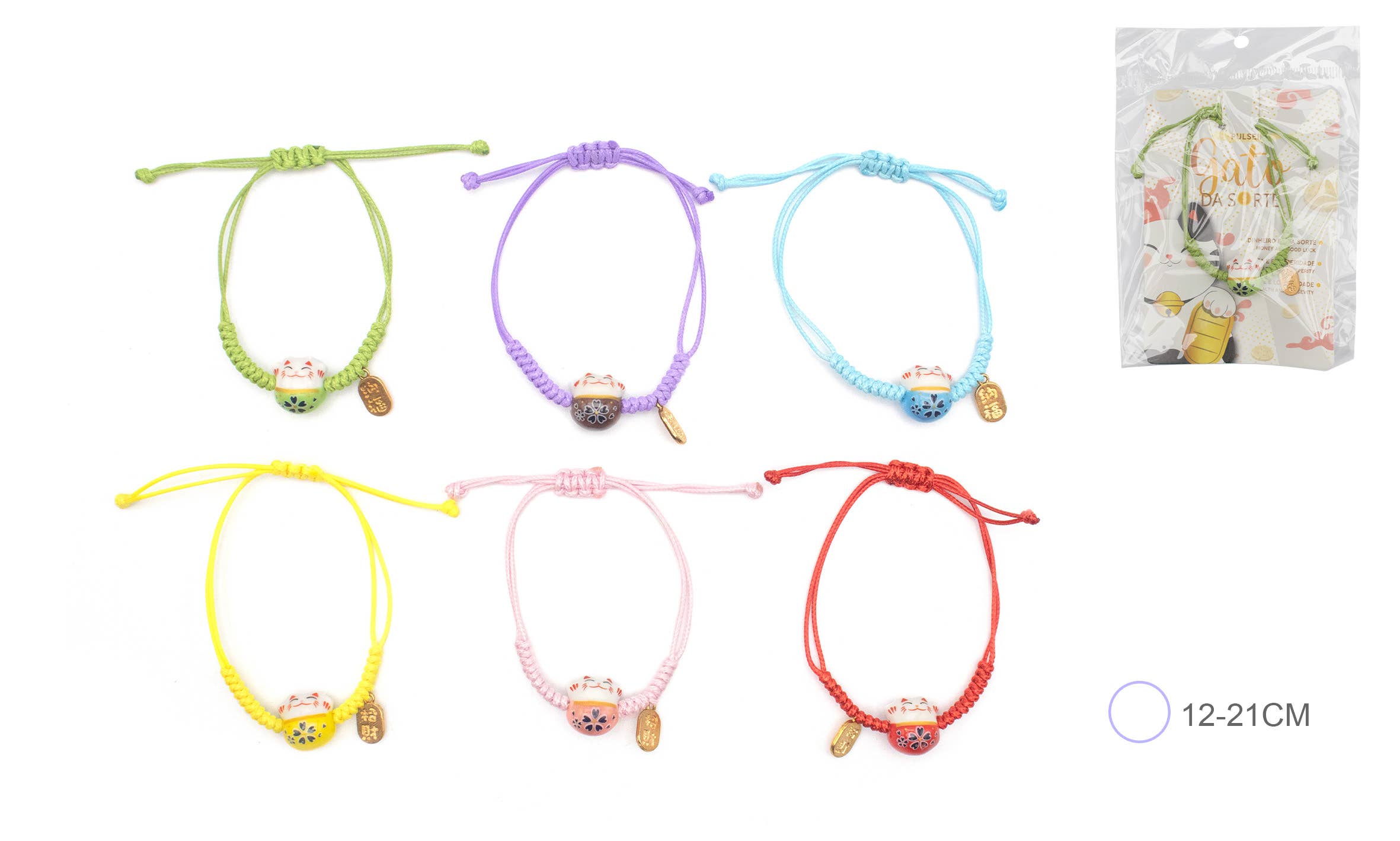 Esoterica Arte - Wholesale Beaded Bracelet - Lucky Cat Bracelets 8cm (12Units) #1