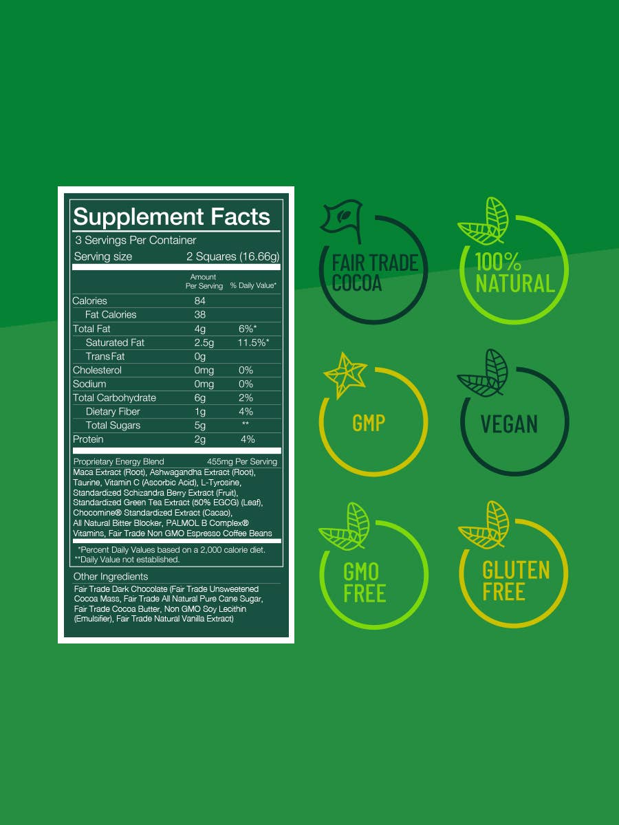 The Functional Chocolate Company - Vendita all'ingrosso Cioccolato - Cioccolato Energetico alla Formula Energia, gusto Espresso2