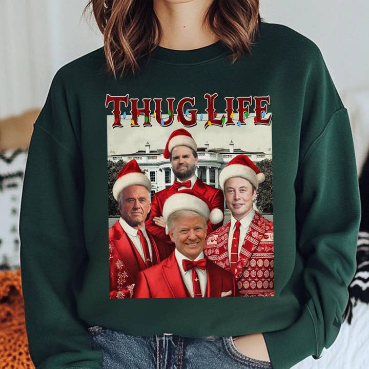 NVC Ecommerce LLC – wholesale T-shirt (graphic) – women's – Thug Life Trump And Friends Christmas Sweatshirt, Xmas Shirt