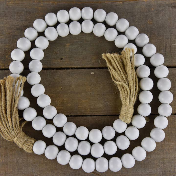 Wholesale Home Decor - Wholesale Bunting/Garland - White Beaded Garland 60in