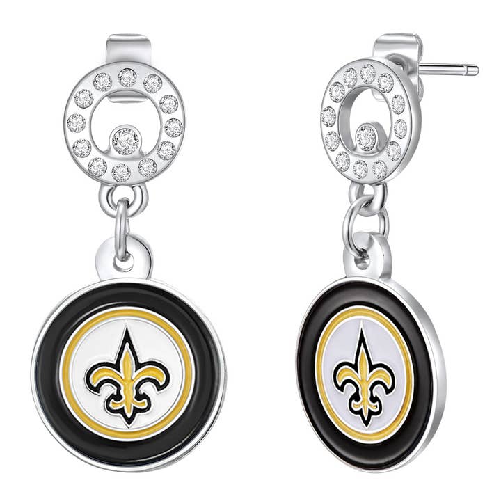 NFL New Orleans Saints Circle Post Earrings for wholesale by Simran International