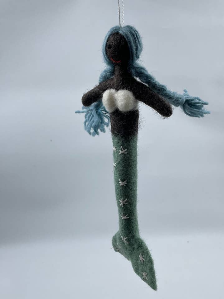 Handmade Felt Mermaid Decoration/Ornaments for wholesale by Funky Yak Ltd