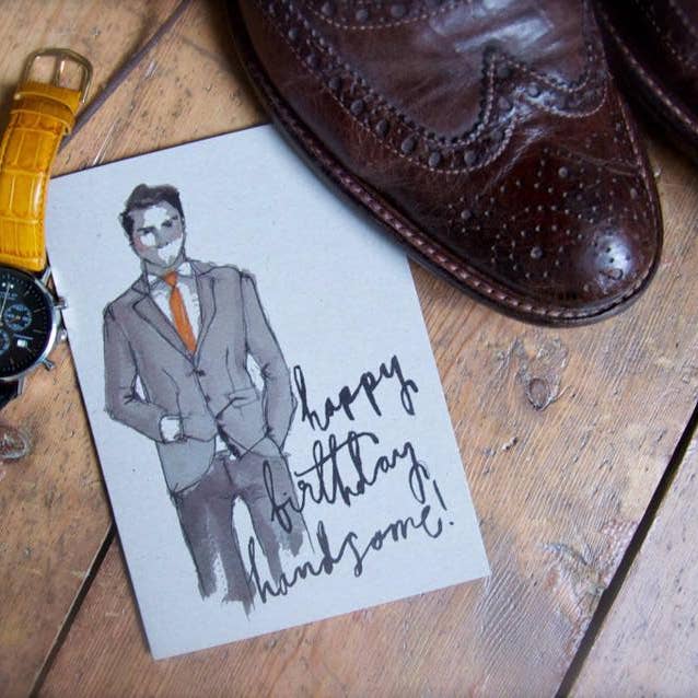 Boys, Boys, Boys - Orange Tie greetings card for wholesale by Dippy egg