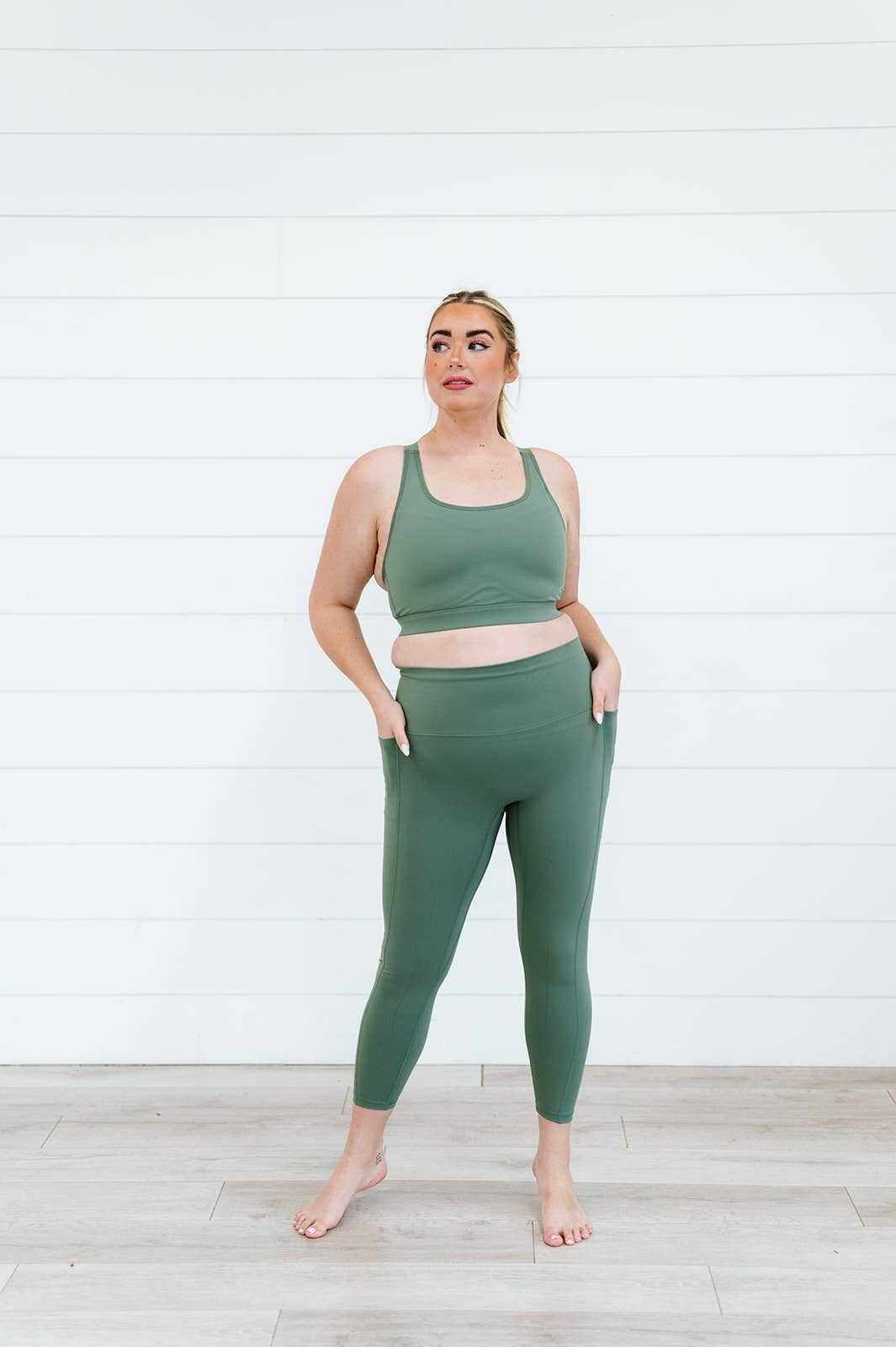 Willow Green Athletic Leggings for wholesale on Faire4
