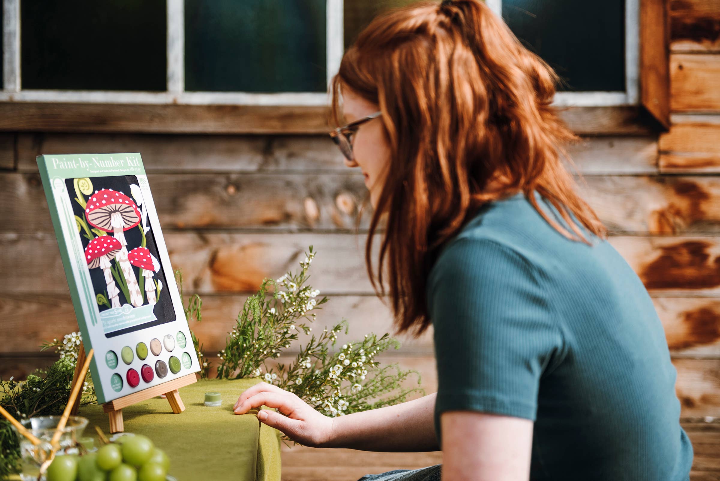 Elle Crée (She Creates) - Vente Kit de bricolage - Kit de peinture par numéro Champignons à l'agaric2