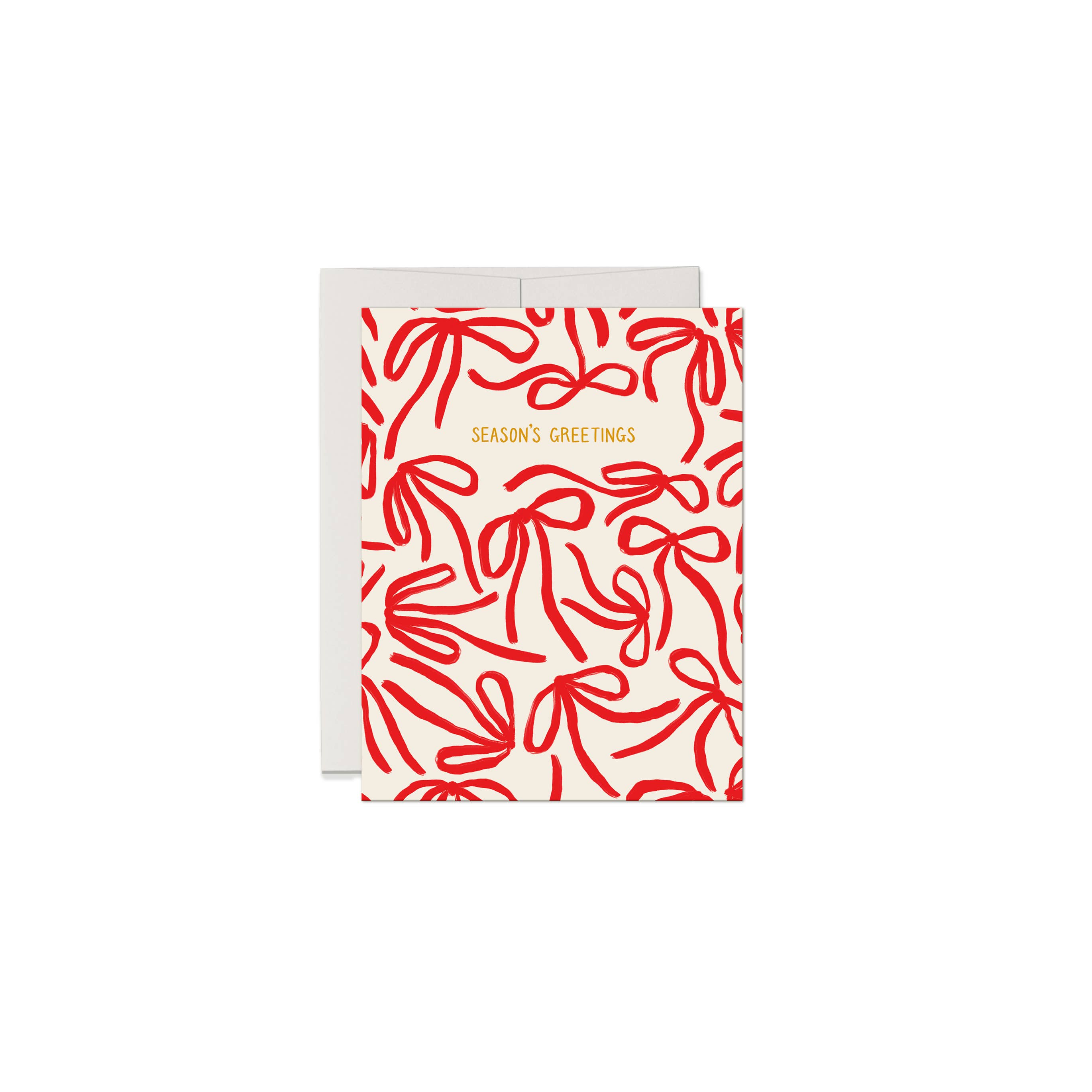 Three Strands Design - Wholesale Christmas Card - Red Bows Season's Greetings Card Holiday and New Year's Card