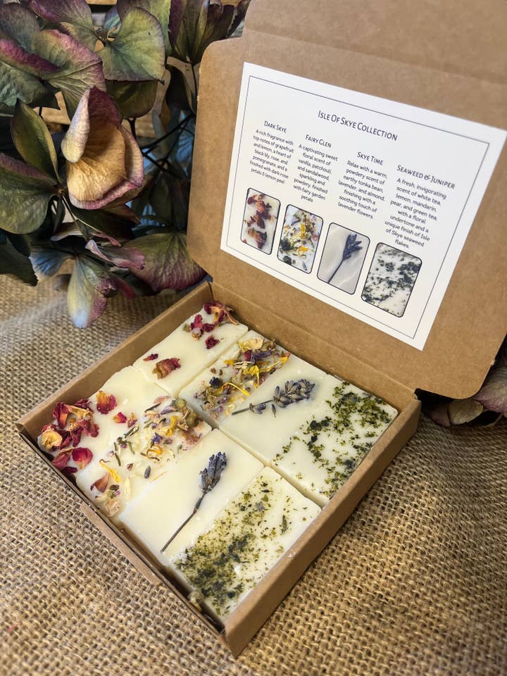 Isle Of Skye Wachs-Schmelzkollektion - Schachtel mit 8 Stück für den Großhandel von Scribe & Grow