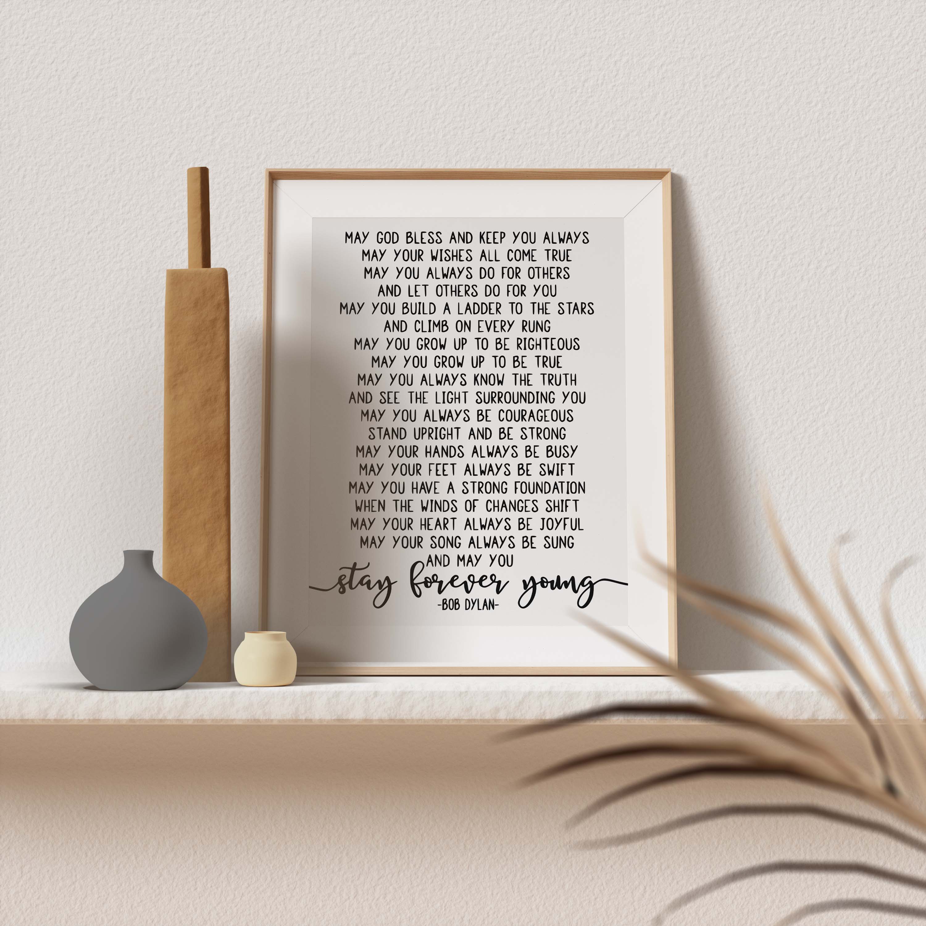 The Wilde Peach - Vente Affiche d'art - Paroles de chansons Forever Young, Bob Dylan Gold Foil Print7