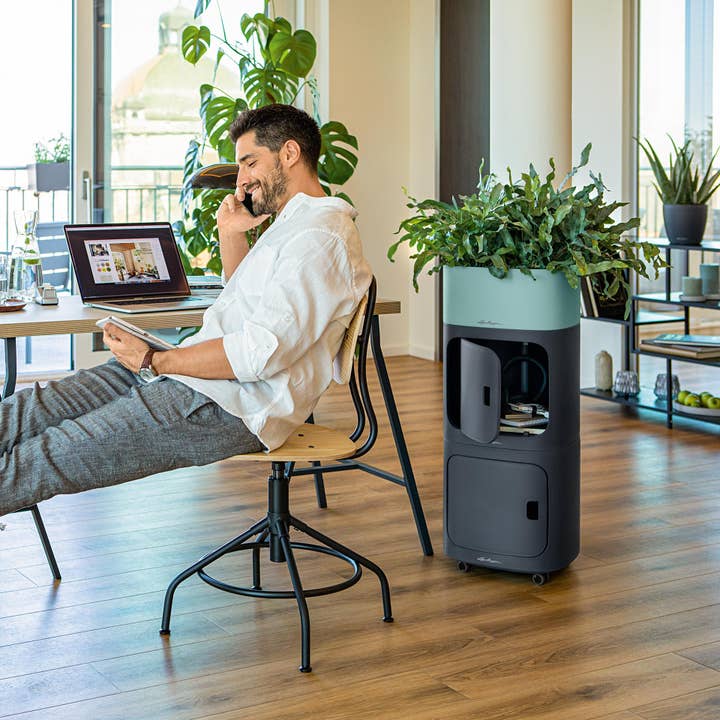 Lechuza Self Watering Planters - Vente Cubes de rangement - LECHUZA PILA STORAGE Unité en polyrésine couleur avec drain de pluie3