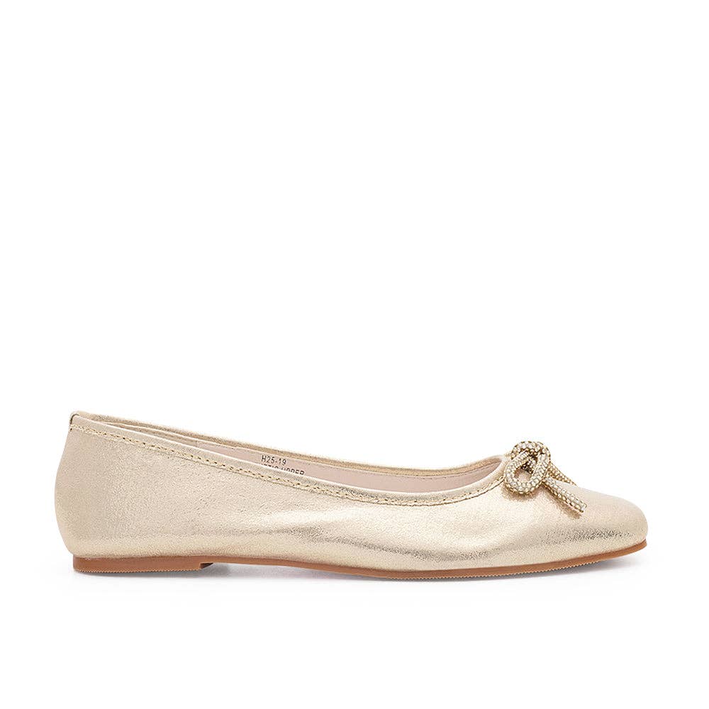 De Blossom Collection – Sapatos rasos por atacado – Sabrinas com Laço de Strass6