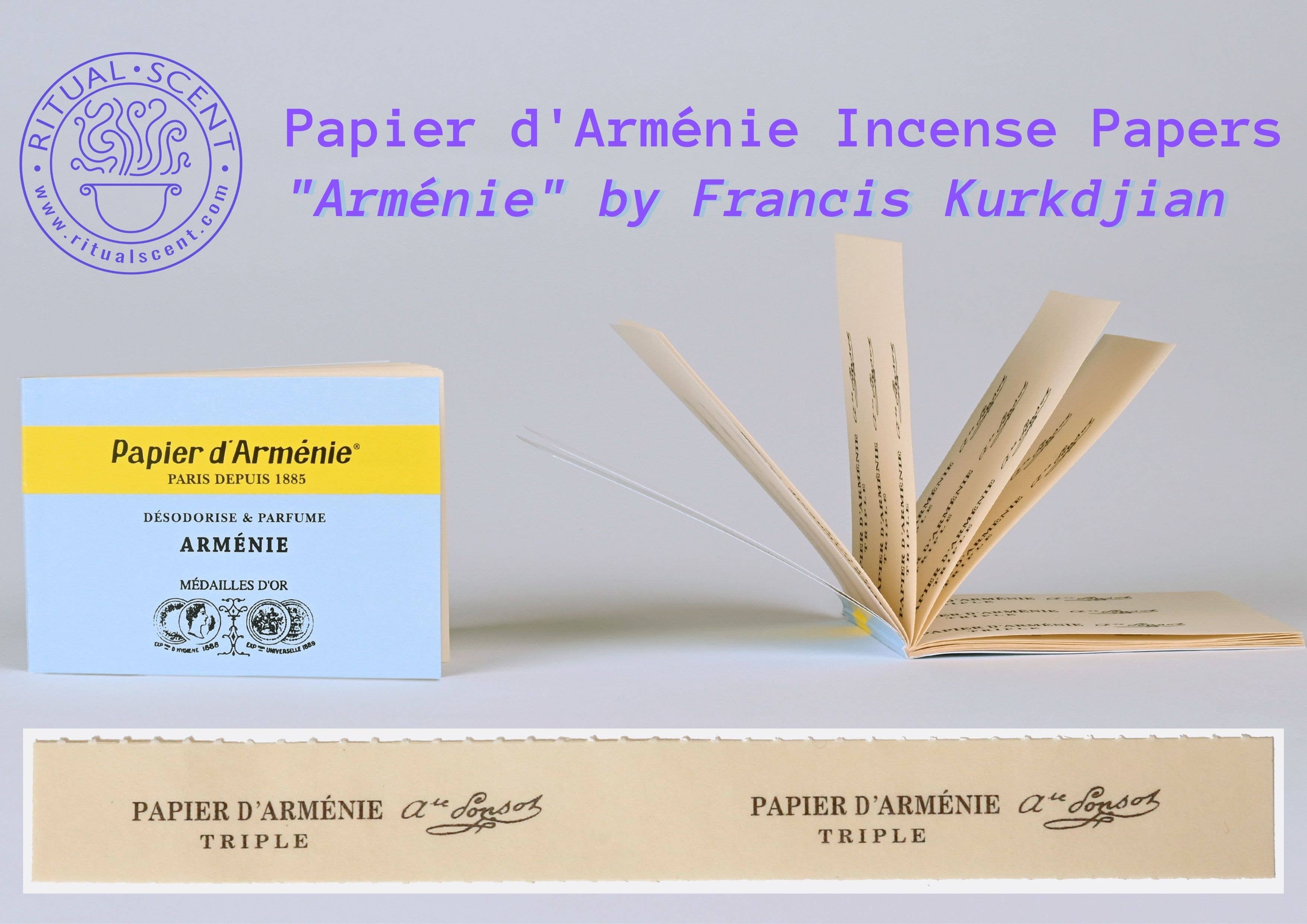 Ritual Scent - Wholesale Incense - Papier d'Armenie "ARMÉNIE" Incense Paper Francis Kurkdjian4