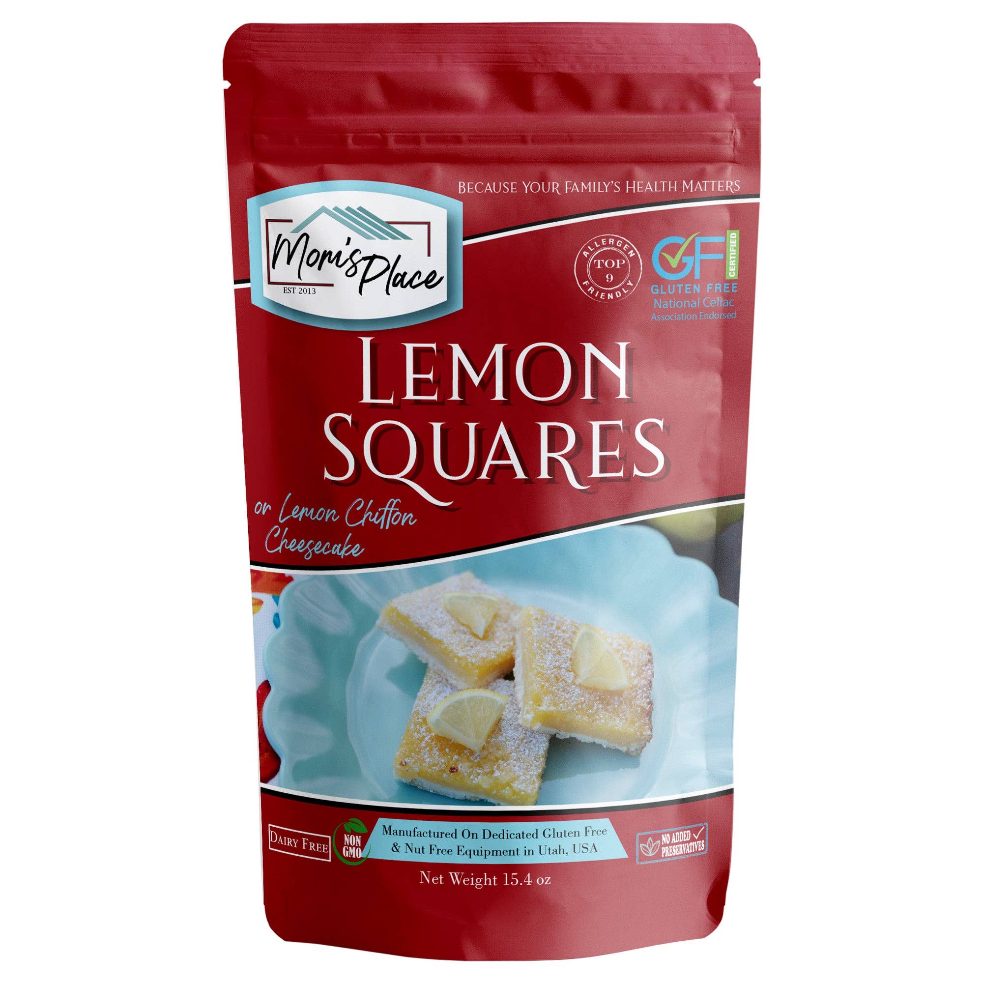 Mom's Place Gluten Free - Vente Mélanges pour gâteau - Mélange de succulents carrés au citron sans gluten1