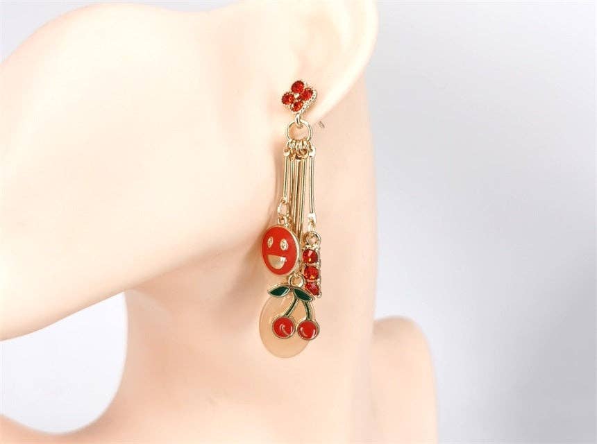Greater Goods Imports & Wholesale - Wholesale Dangle Earrings - E1859 TE6851 Cherry Earrings&nbsp;0