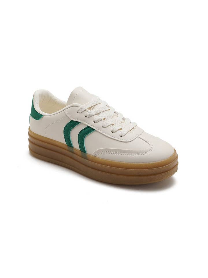 No Doubt Shoes – wholesale Lifestyle trainers – Women′s – WOMEN'S CURVE STRIPE THICK SOLE LACE UP SNEAKERS5