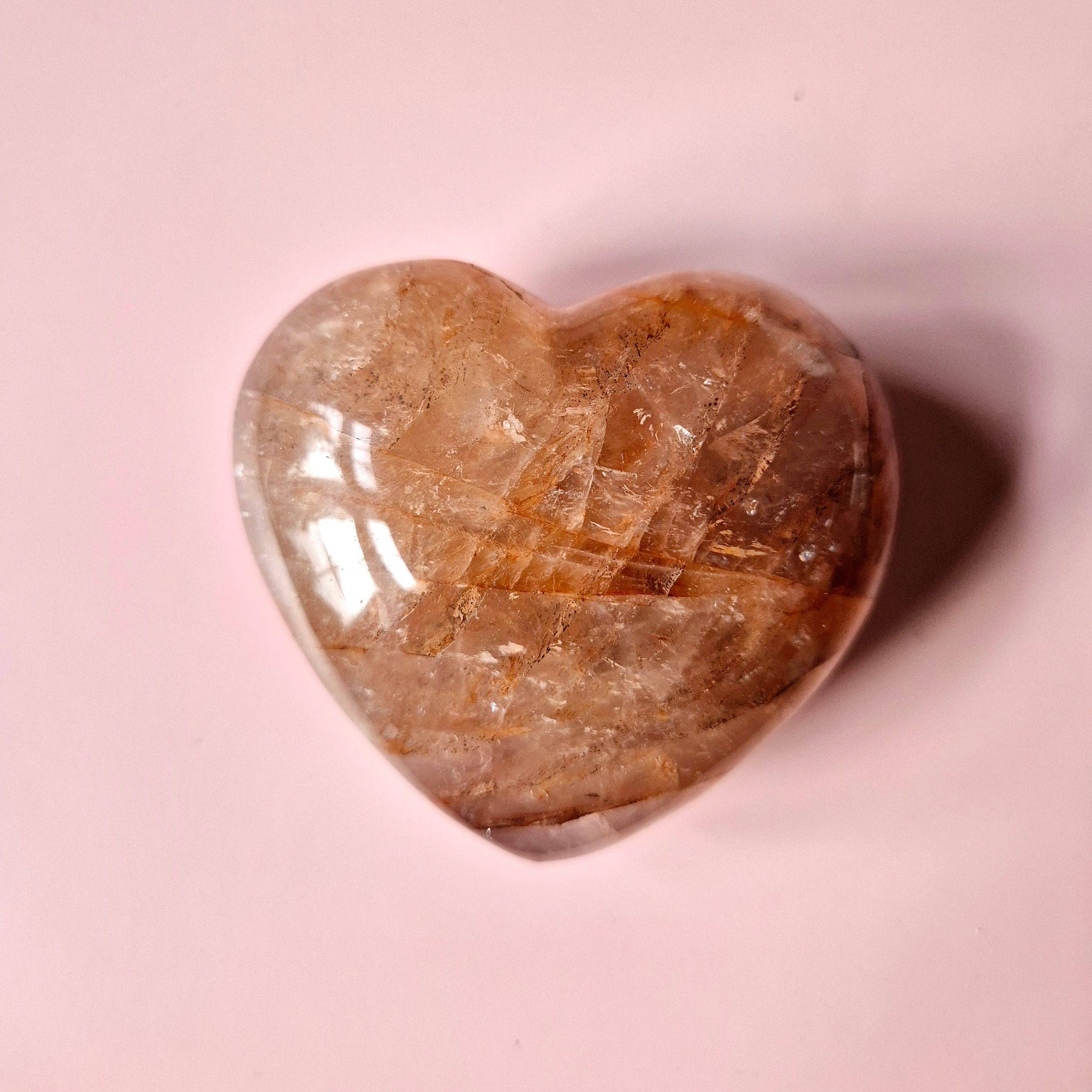 Moonlight Gemstones - Venta al por mayor Piedras/cristales espirituales - Corazones grandes de cuarzo fuego con piedra preciosa (El regalo perfecto para San Valentín) Cuarzo hematóide5