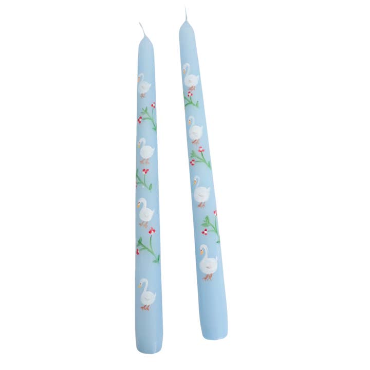 12 days of Christmas Geese Hand Painted Candle for wholesale by Pretty Homestyle