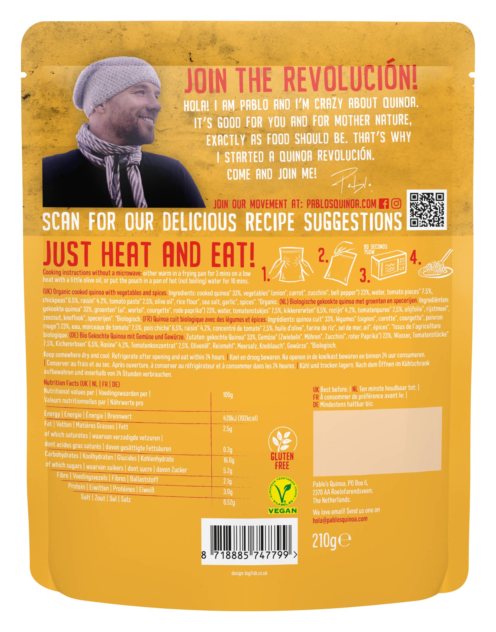 pablo's quinoa revolución - Wholesale Rice - Pablo's Moroccan Spiced Quinoa with Chickpeas & Raisins1