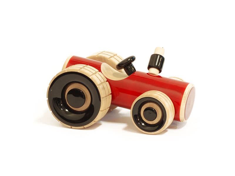 Ethiqana Handmade, Fair Trade Toys Gifts & Décor - Wholesale Wood Toy - Kids - Tractor toy | Wooden toy | Push toy | Red toy | Eco friendly