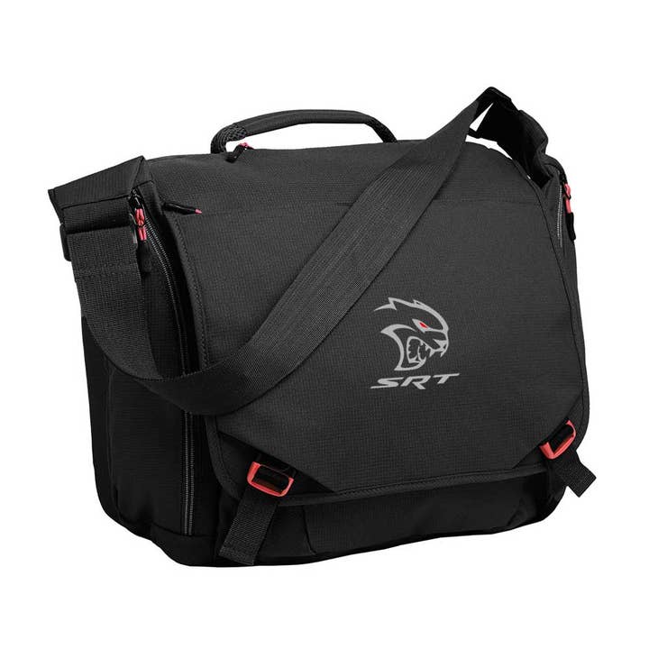 Dodge SRT Hellcat REDEYE Kuriertasche, Schwarz/Rot für den Großhandel von Detroit Shirt Co.