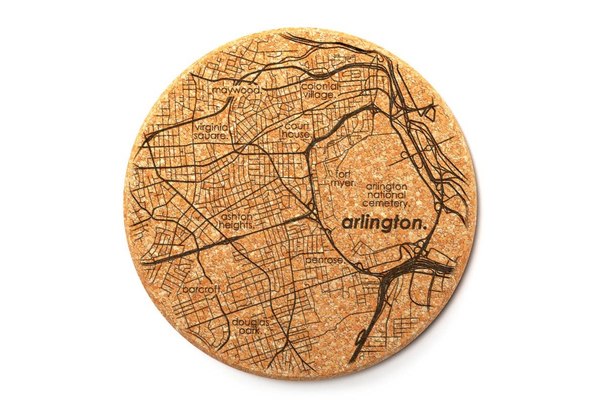 Well Told - Wholesale Coasters - CUSTOM ETCHED - U.S. City / Town Map - Coasters - Set of 22