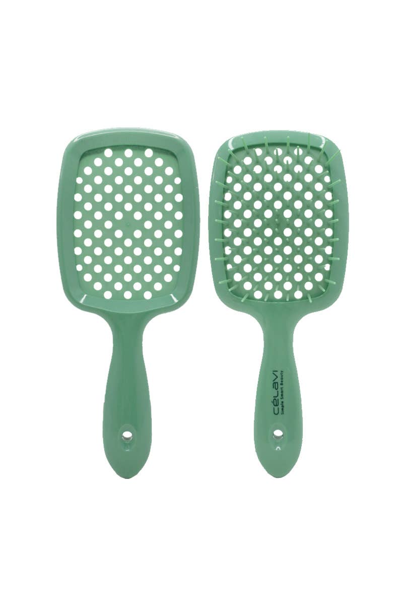 PINEAPPLE Beauty - Wholesale Hair Brush/Comb - Celavi HRDT007 Mint Detangler Vented Hair Brush - 12 3