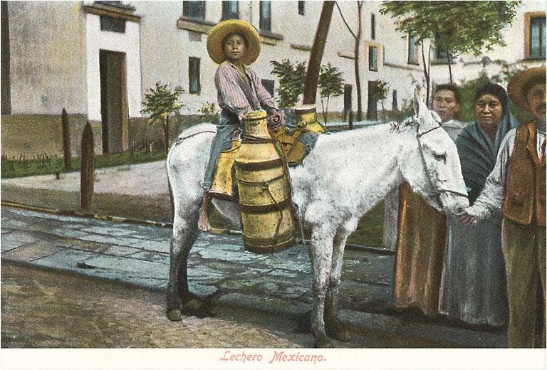 Found Image Press - Wholesale Sticker - Sticker MX-80 Milk Seller on Burro, Mexico0