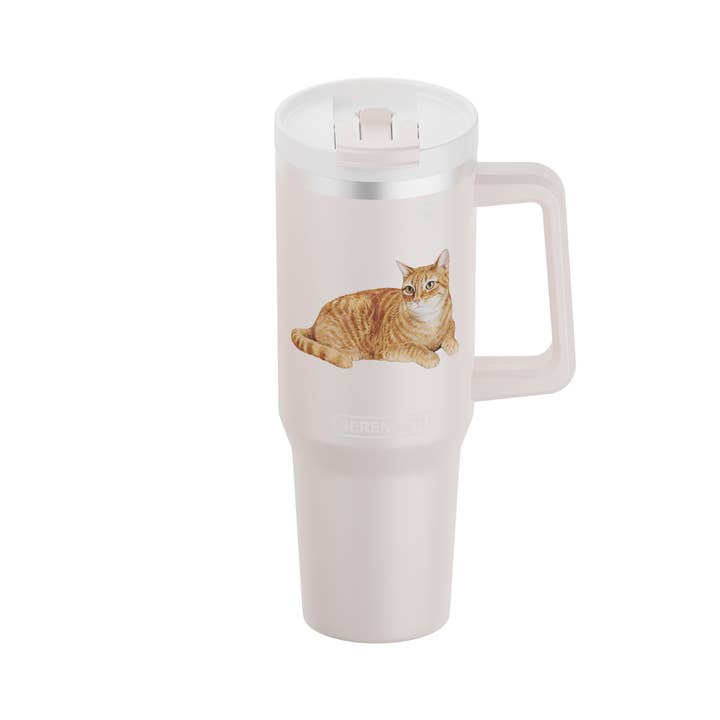 40oz Orange Tabby Cat Tumbler 3D Printed - Vacuum Insulated for wholesale by E&S Pets