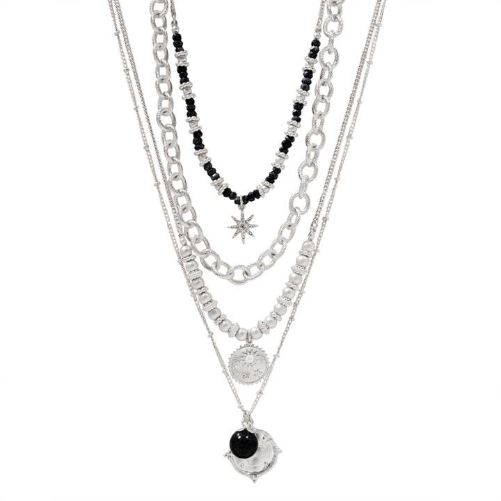 Collier superposé « Vintage Charm » en argent pour la vente par Bibi Bijoux