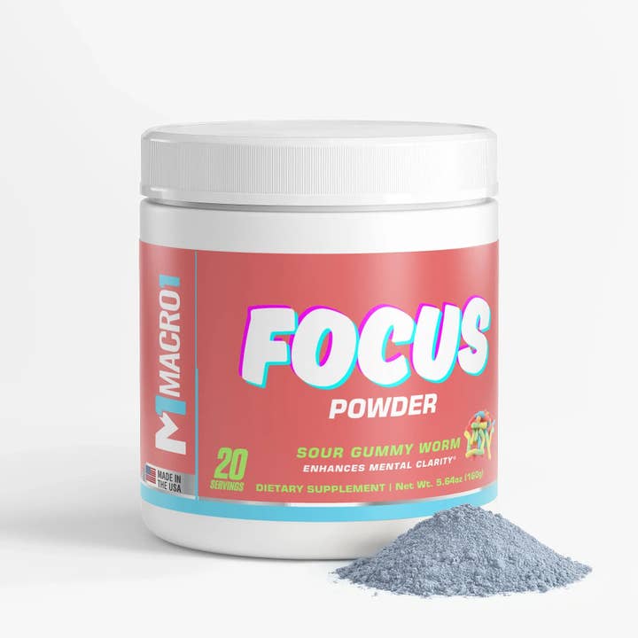 POUDRE FOCUS - VER SOUR GUMMY | 20 PORTIONS pour la vente par Macro1 Nutrition