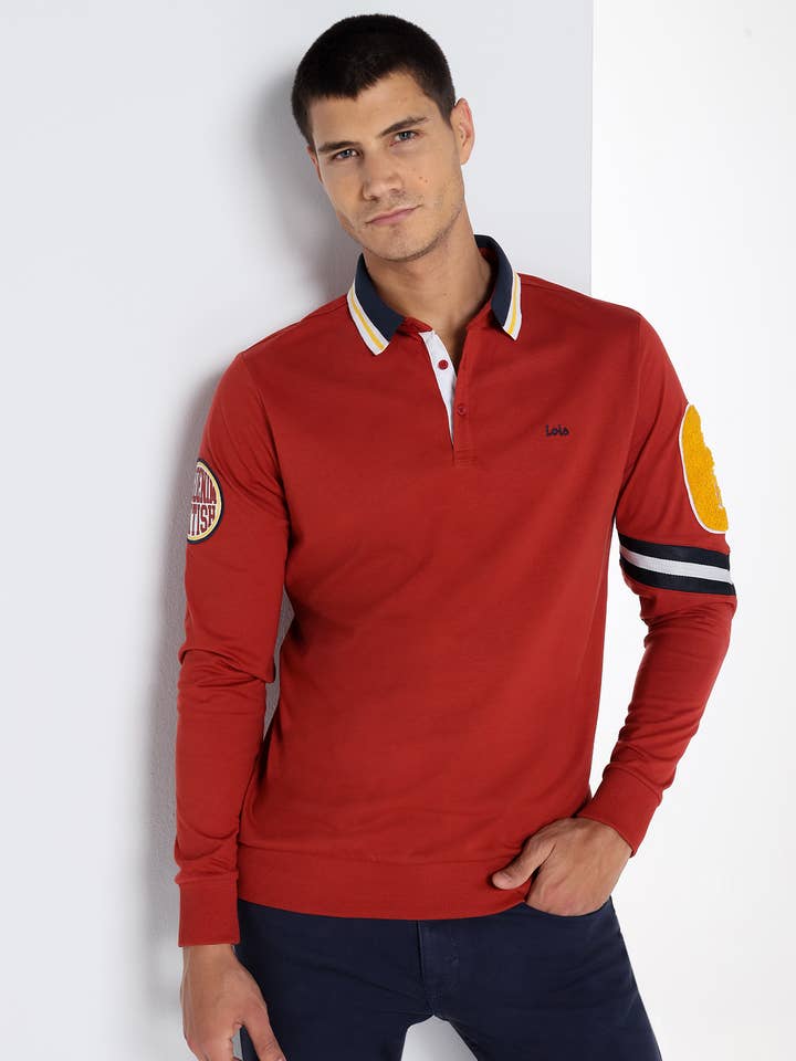 LOIS JEANS - Langærmet polo med ærmelapper for engroshandel hos PAUSANT SHOP ONLINE