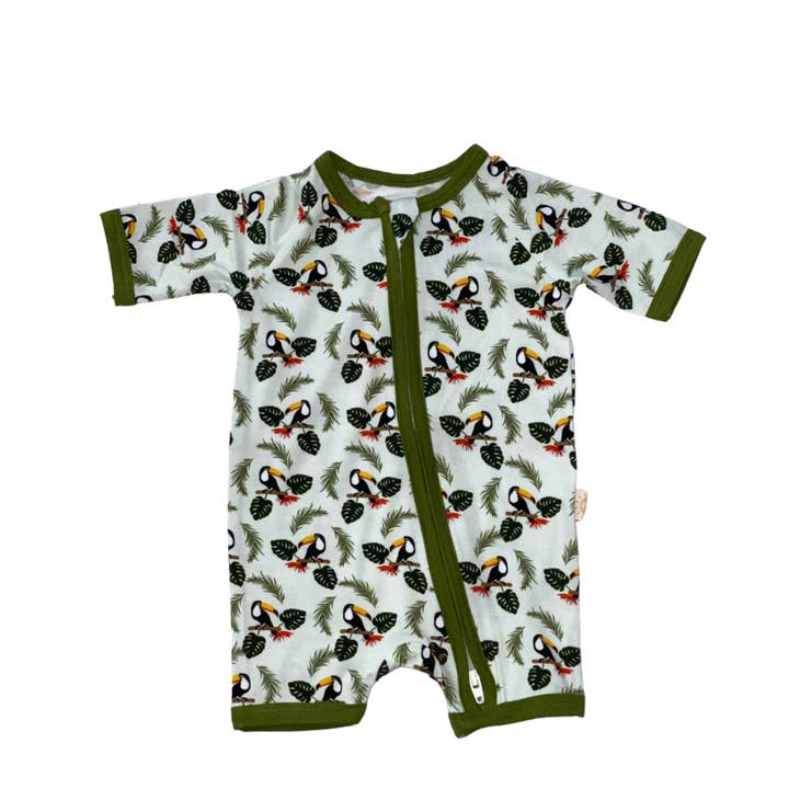 Toco Toucan Shortie Romper for wholesale by Solco baby