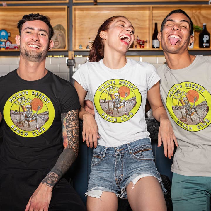 Mojave Desert Beach Club T Shirt Vintage Design for wholesale by Sunset Desert Gear