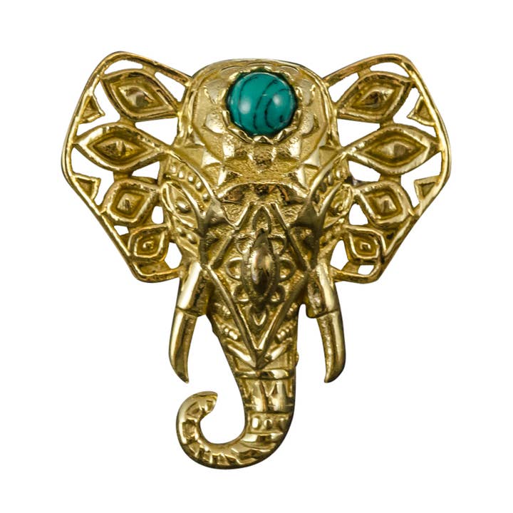 Elephant Head Large Brass Ring for wholesale by Saraswati Imports