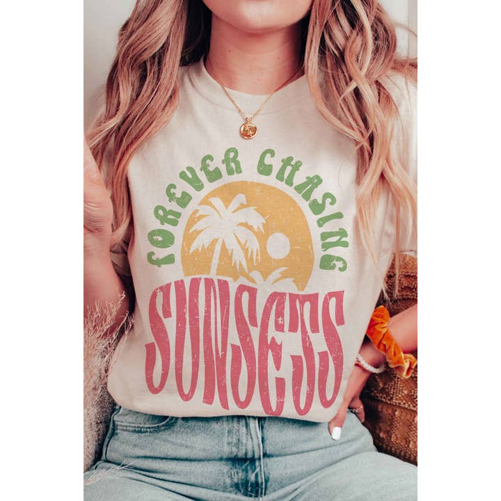 BLUME & CO. - Wholesale T-Shirt (Graphic) - Women's - FOREVER CHASING SUNSETS Graphic Tee3