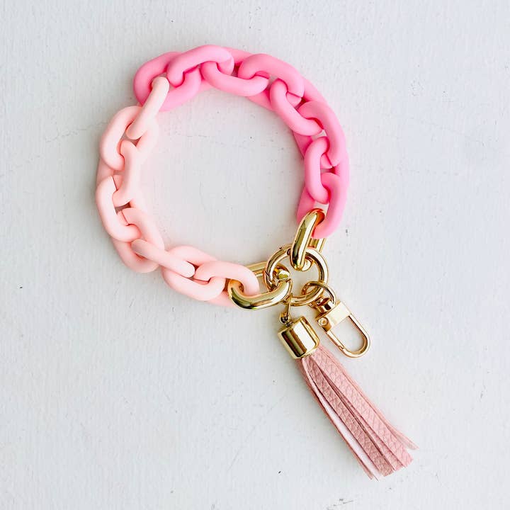 Tiny Gift Society - Wholesale Keychain Bracelet - Chain Link Bangle Keychain | Boho Acrylic Wristlet Key Ring