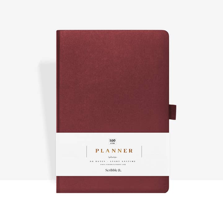 Daily Productivity Planner – Burgundy for wholesale by Scribble & Dot
