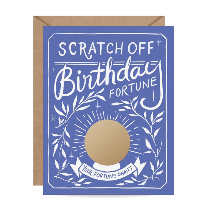 Inklings Paperie - Wholesale Birthday Card - Scratch-off Fortune Card - Blue Birthday8