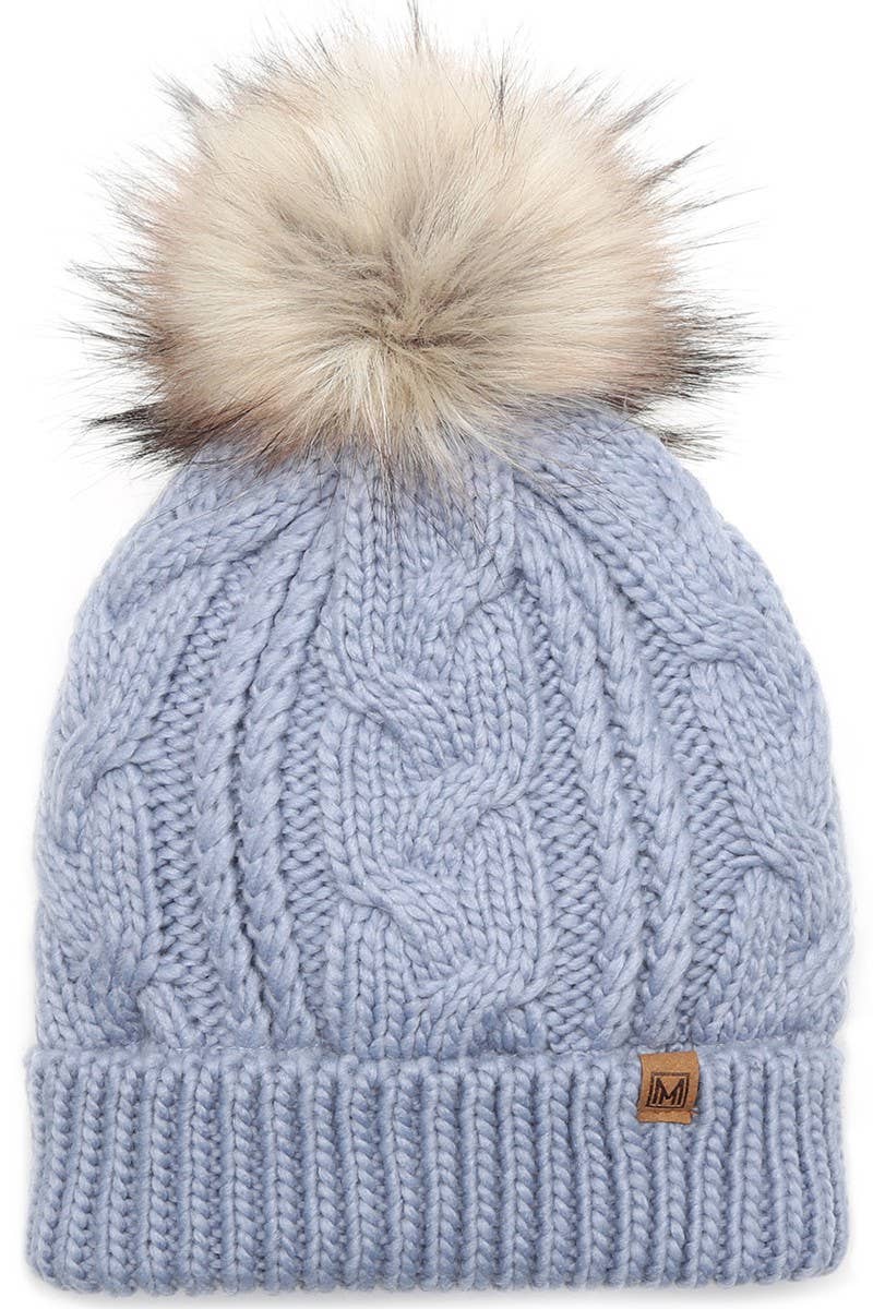 Fashion City - Wholesale Beanie - Women's - Women's Faux Fur Pom Beanie Hat with Sherpa Lining14