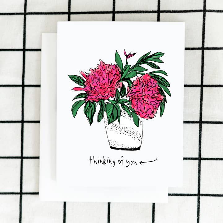 Carte d'art Pivoines pour la vente par ARTJADEN