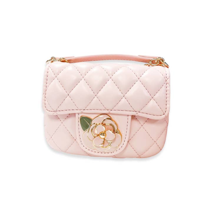 Doe a Dear - Wholesale Crossbody Bag - Kids - B1384 Floral Decor Quilted Purse (4 Colors)