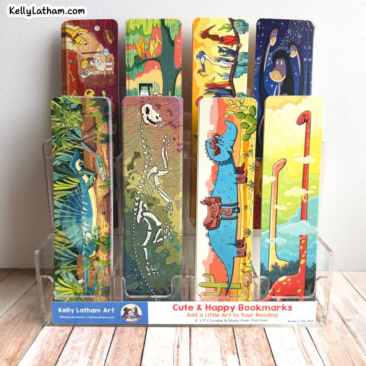 Starter Bookmark Kit with Free Display – 160 Bookmarks for wholesale by Kelly Latham Art