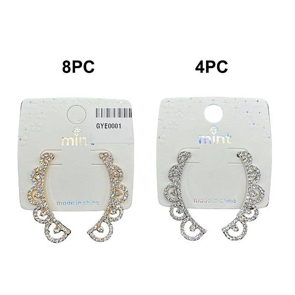 Atlas Fashion - Venta al por mayor Pendientes colgantes - Pendiente colgante curvado con diamantes de imitación1