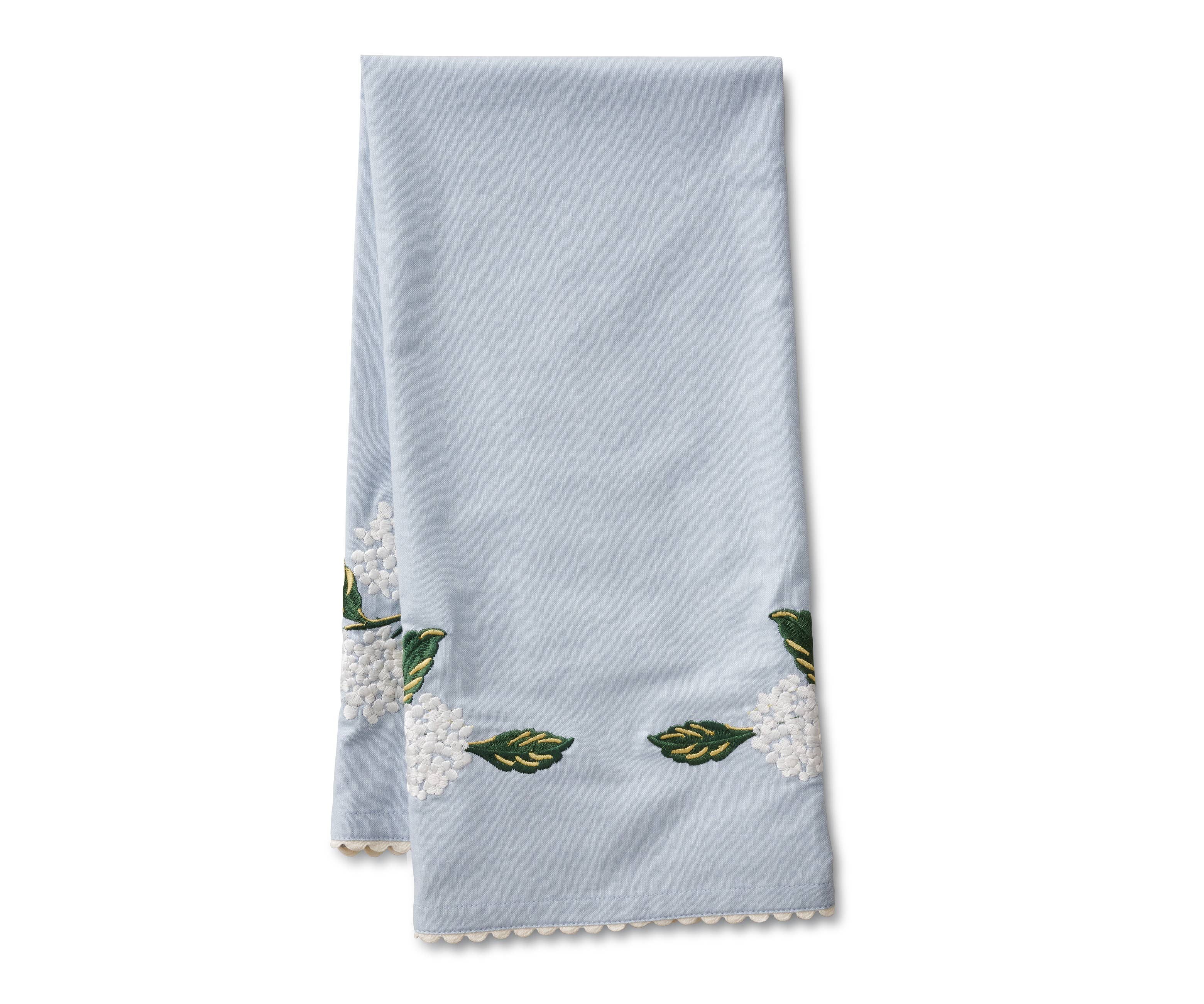 Rifle Paper Co. - Wholesale Tea Towel - Hydrangea Embroidered Tea Towel2