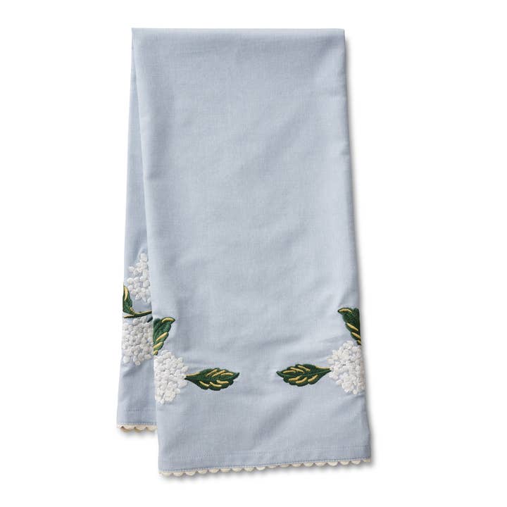Rifle Paper Co. - Wholesale Tea Towel - Hydrangea Embroidered Tea Towel2